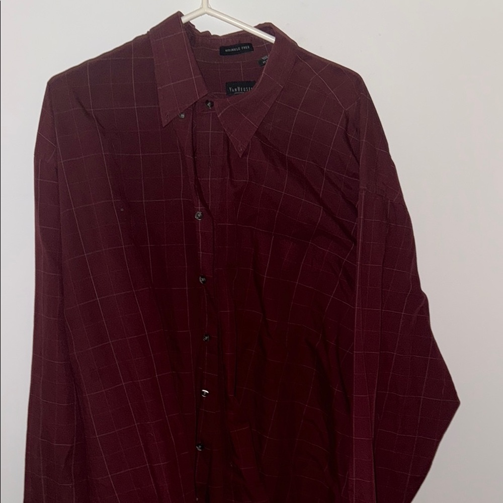 Van Heusen Red Casual Button Down Shirt